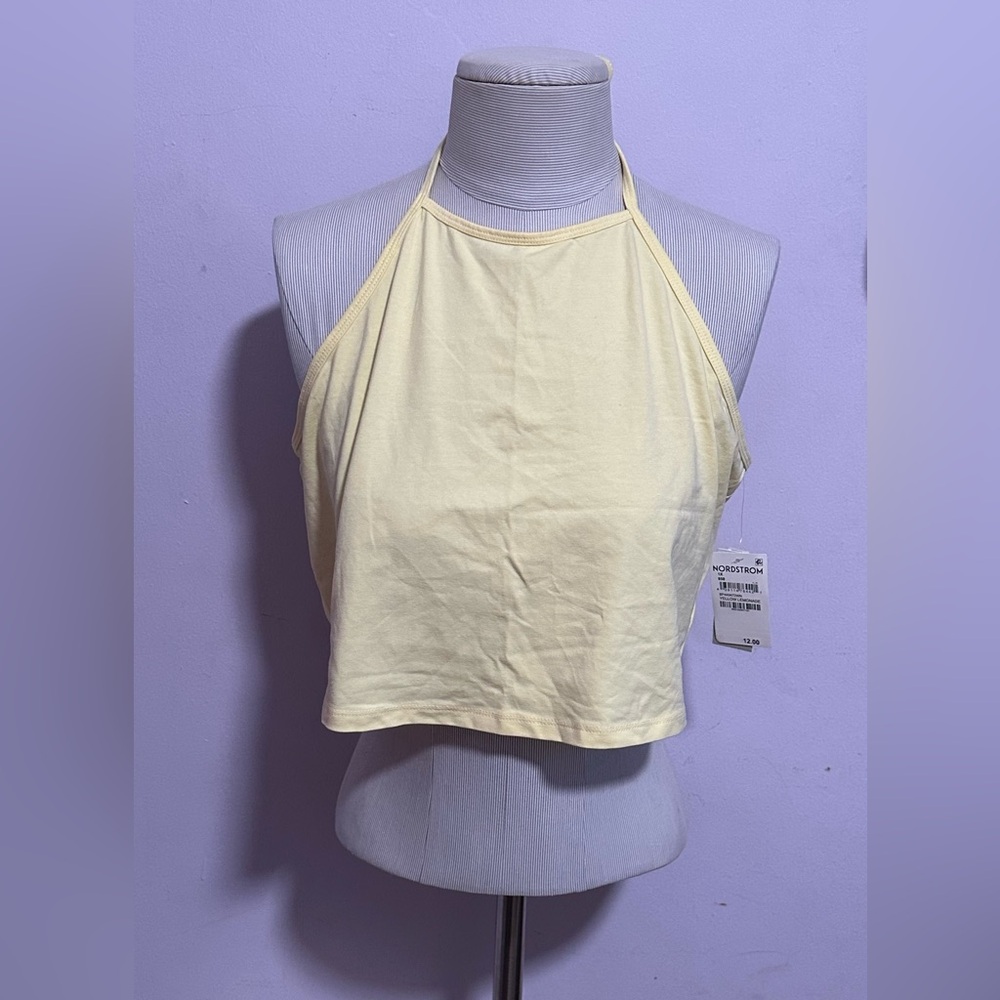 Yellow Halter Neck Crop Top